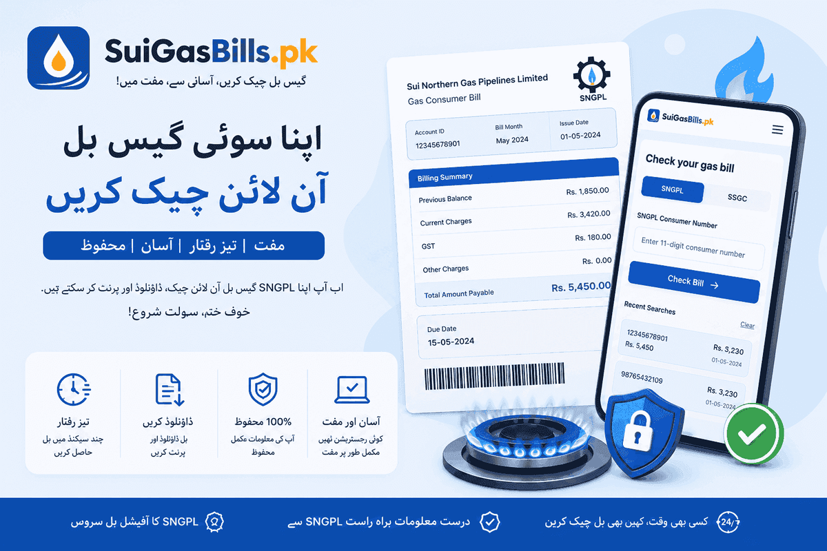SSGC bill check online Karachi — Sui Southern Gas Company consumer bill guide 2025